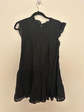 Black Ruffled Sleeveless Tiered Dress